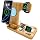 4 in 1 Bamboo Nightstand Organizer, Wood Phone Docking Station, Phone Charger Stand for iPhone 12-18 Series & Android, Desktop Organizer for iWatch & Airpods, Gifts for Men, Dad, Anniversary