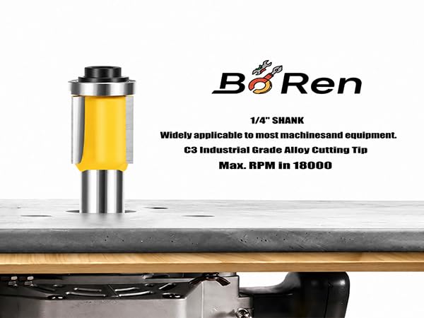 Boren 15 Pieces Router Bits Set 1/4 Inch Shank