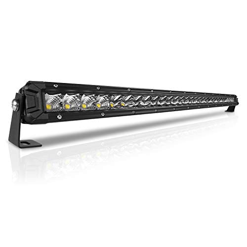 32 Inch LED Light Bar Single Row Flood & SpotBeam Combo 30000LM Off Road LED Light Bar Driving Light for Pickup SUV ATV UTV Truck Roof Bumper