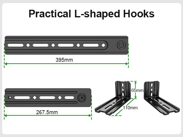 USX MOUNT Soundbar Mount, Sound Bar Mount for Mounting Above or Under TV, Fits Most of Sound Bars Up to 16 Lbs, with Detachable Extension Plates