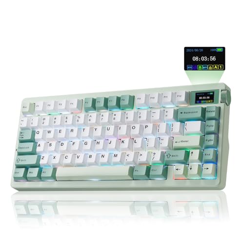 Aula Nova75 Mechanical Gaming Keyboard,Wireless Green Keyboard with Knob - Image 2