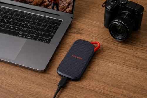 Sandisk 2TB Portable SSD, Up to 1000MB/s Read Speeds, Black (New Model)