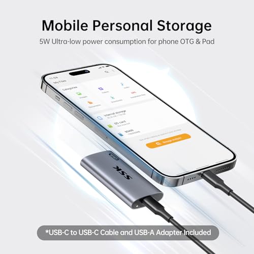 SSK 128GB Portable SSD External Hard Drive Solid State Drive up to 550MB/s