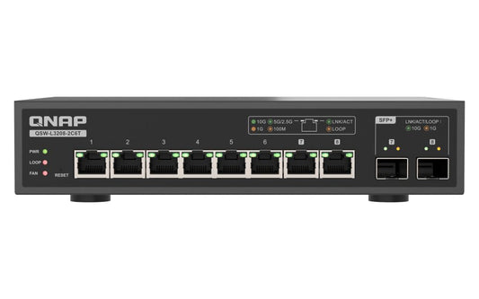 QNAP QSW-L3208-2C6T-US 8-Port Multi-Gig 10GbE Network Switch