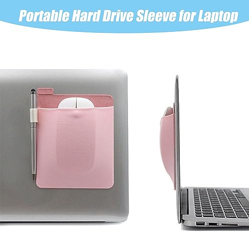RIVEENY Portable Hard Drive Sleeve for Laptop,SSD Solid State Drive,Stick on External Hard Drive Carrying Case, Pocket Pouch