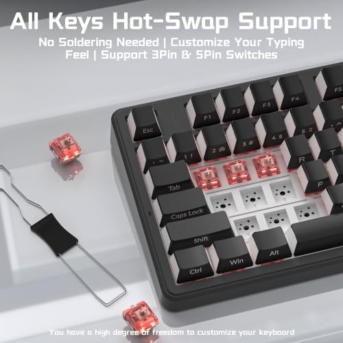 Aula F99 Pro Wireless Silent Mechanical Office Keyboard with Knob Num Pad