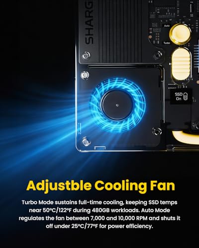 Disk Pro 1TB Portable SSD with Active-Cooling Fan, 10 Gbps with HDMI 2.1