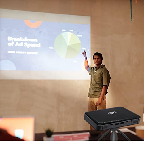 APIO Resolution 1080p Auto Focus, 400 ANSI Lumen DLP Pro Pocket Projector with HDMI/Type C Supports, Built-in Rechargeable Battery and Speakers for Streaming Movies, Laptops, Phones, Home & Outdoor