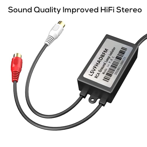 RCA Noise Filter Hum Eliminator Ground Loop Noise Isolator Feedback Loop Isolator for Stereo Home Theater Car Audio Player Eliminate Hum from Car Audio Systems/Home Stereos