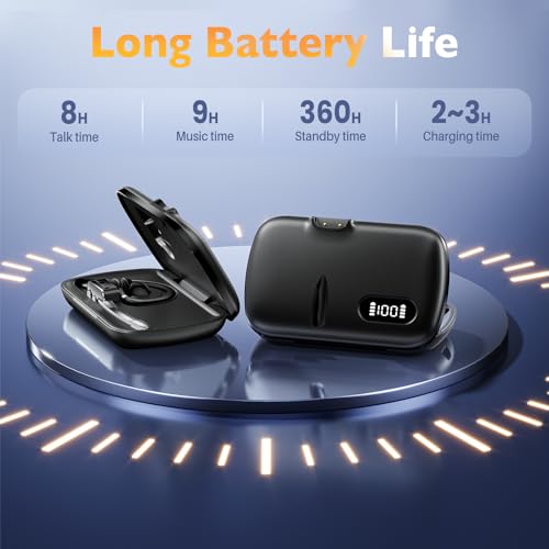 Bluetooth Headset, Wireless Headset with Dual-Mics & Noise Cancelling, Bluetooth Earpiece with Mute for Office Business Work Trucker, V5.3 Hands-Free Headset with QCC Chip for Phone PC iOS Android