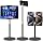 Tablet Stand for Desk, Height Adjustable 9.8-20" iPad Stand Holder with Dual Device Support, Heavy Duty Metal Base 360° Rotation Portable Monitor Stand for iPad Pro Samsung Tab Kindle Phone