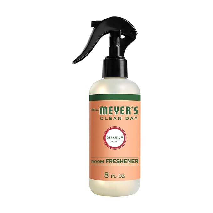 Mrs. MEYER'S Clean Day Geranium Scent Variety, 1 Room Freshener 8 OZ, 1 Liquid Dish Soap 16 OZ, 1 Liquid Hand Soap 12.5 OZ, 1 Multi-surface Cleaner 16 OZ, Geranium, 1 CT