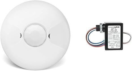 ENERLITES Low Voltage Ceiling Sensor Pir Occupancy Motion Detector (MPC-50L) and Sensor Switch PP20 Contractor Select Power Pack Relay Circuit Protection