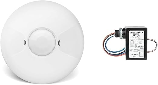 ENERLITES Low Voltage Ceiling Sensor Pir Occupancy Motion Detector (MPC-50L) and Sensor Switch PP20 Contractor Select Power Pack Relay Circuit Protection
