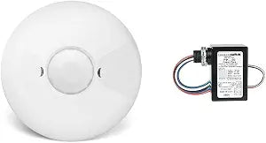 ENERLITES Low Voltage Ceiling Sensor Pir Occupancy Motion Detector (MPC-50L) and Sensor Switch PP20 Contractor Select Power Pack Relay Circuit Protection