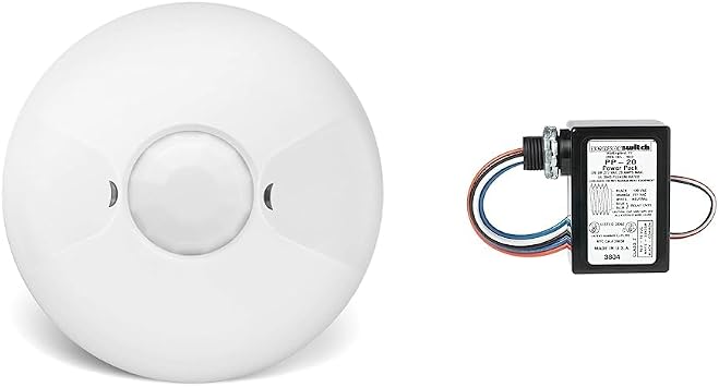 ENERLITES Low Voltage Ceiling Sensor Pir Occupancy Motion Detector (MPC-50L) and Sensor Switch PP20 Contractor Select Power Pack Relay Circuit Protection