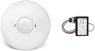 ENERLITES Low Voltage Ceiling Sensor Pir Occupancy Motion Detector (MPC-50L) and Sensor Switch PP20 Contractor Select Power Pack Relay Circuit Protection - Image 1