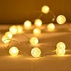Globe String Lights, Crystal Ball Led String Lights Warm White, 10ft 30 LED Grandhome Fairy Lights Battery Operated Waterproof, 8 Modes with Remote Control, for Indoor Outdoor Bedroom Party Wedding …