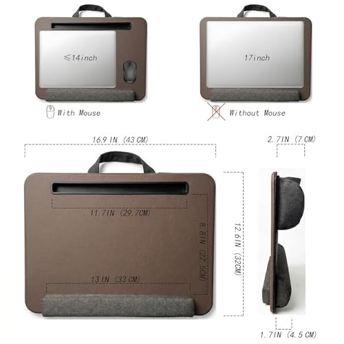 Portable Lap Laptop Desk with Pillow Cushion, Fits up to 15.6 inch Laptop, with Anti-Slip Strip & Storage Function for Home Office Students Use as Computer Laptop Stand, Book Tablet - Image 3