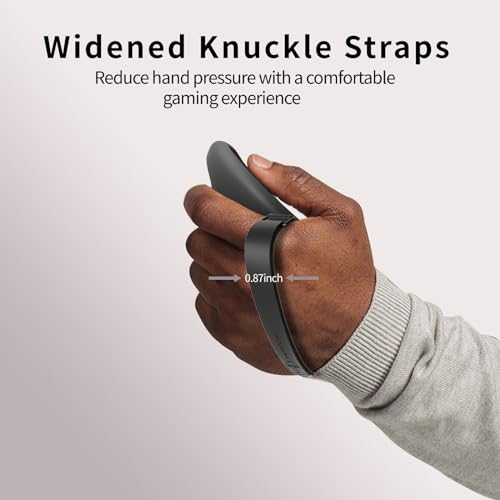 HZLucki Upgraded Controller Grips Compatible with Meta Quest 3S/Quest 3 Accessories, Extended Gradient Silicone Controller Strap, Widened Adjustable Knuckle Straps Fits Most Hands (Black)