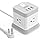 FDTEK Power Strip USB C, 4 Outlets 3 USB Ports 5 FT Extension Cord White