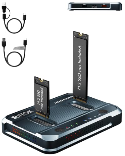 Dual-Bay M.2 SSD Cloner 20Gbps NVMe Duplicator Quadruple Cooling