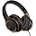 Lorelei X8 Over-Ear Wired Headphones with Microphone with 1.45m-Tangle-Free Nylon Line&3.5mm Plug,Lightweight Foldable & Portable Headphones for Smartphone,Tablet,Computer,Mp3/4(Black-Gold)