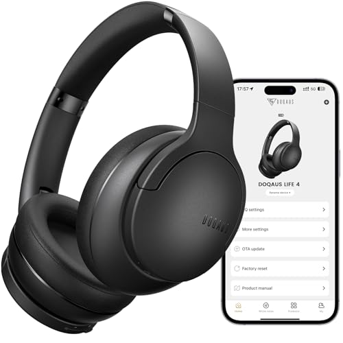 DOQAUS Bluetooth Headphones Over Ear Wireless, 90H Playtime, APP Control