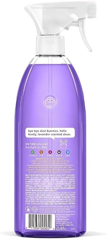 Method French Lavender Scent All Purpose Cleaner Spray 28 oz + 68 oz Refill Bundle with Microfiber Cloth - Multi Surface Cleaner Spray - Plant-Based Cleaning Power - Biodegradable Formula - (3 Items)