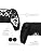 PlayVital Design for PS5 Controller Skin Cover Fit with Charging Station - Anti-Slip Silicone Controller Grip Case for PS5 with 6 Thumb Grip & Sticker, Pure Series Dockable Model - Carving Fire Skull