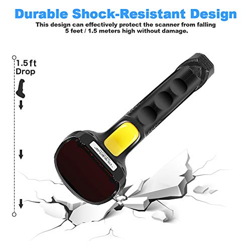 Barcode Scanner Wireless, Basecent USB Quick Laser Barcode Scanner Reader (Lector De Codigo De Barras), Handheld Barcode Reader Scanner for Library Book, Warehouse Inventory, Store