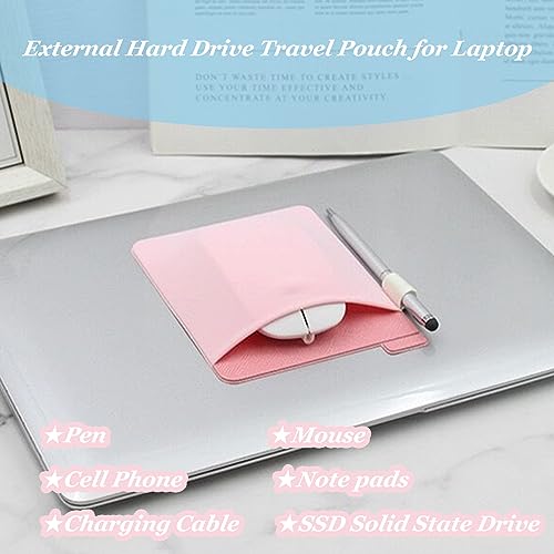 RIVEENY Portable Hard Drive Sleeve for Laptop,SSD Solid State Drive,Stick on External Hard Drive Carrying Case, Pocket Pouch