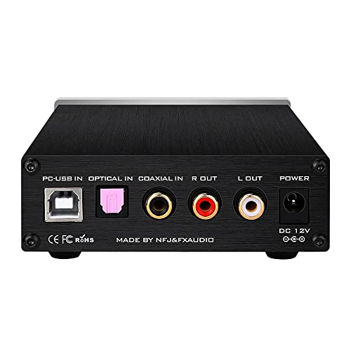 FX-Audio DAC-X6 Mini HiFi 2.0 Digital Audio Decoder DAC Input USB/Coaxial/Optical Output RCA/Headphone Amp 24Bit/96KHz DC12V(Silver)