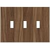 Decorative Light Switch Cover Plate Walnut Wood Brown Wooden Texture 3 Gang Wall Plate Triple Toggle Switch Plate Covers Electrical Outlet Cover For Farmhouse Cabin Decor