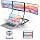 Laptop Triple Screen Extender, 14" Freestanding Triple Portable Monitor for Laptop, 1080P FHD IPS, 1 USB-C Connection for 4 Screens, Foldable Triple Screen for Work & Travel