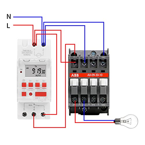 TM919B 30A 7 Days Programmable Timer Switch, Heavy-Duty Digital Weekly Timer with LCD, 16 ON/Off Settings, 35mm DIN Rail Mount, 5000W for Lighting, Water Heater, AC & Industrial Equipment (220V)