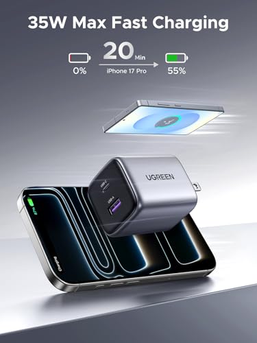 UGREEN Nexode 35W USB C Charger, 2-Port GaN Charger for iPhone 18