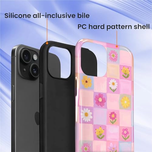 iPhone 15 Case — Pink Floral, Military-Grade Protection - Image 4