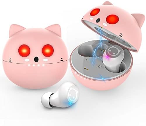 Pink Wireless Earbuds,Bluetooth in Ear Headphone with Microphone Comfor Lightweight with Noise Cancellation,3D Surround Stereo,Long Life Portable Mini Charging Case S/M/L earctips.