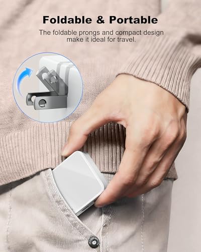 65W USB Wall Charger Block, 4-Port Thin GaN Flat USB C Wall Plug for Home Office & Travel, Fast Charging Brick Adapter for iPhone 17/16 Series, MacBook Pro/Air and More - Image 6