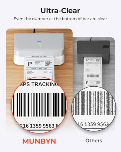 MUNBYN Bluetooth Thermal Label Printer, Wireless 4x6 Shipping Label Printer