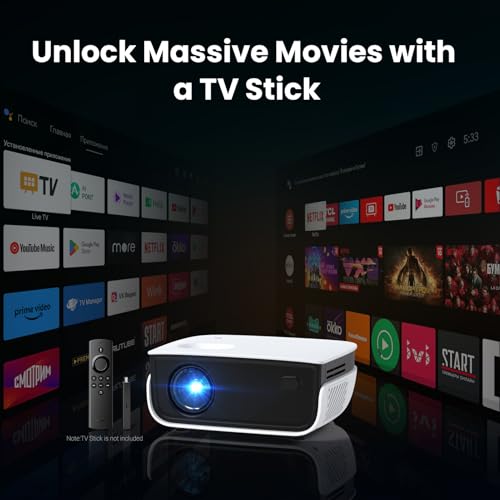 Mini Projector, NICPOW Upgrade Portable Outdoor Movie Projector, 1080P and 200" Supported Small Projector Compatible with TV Stick, Phone, PS5, HDMI, USB for Home, Bedroom, Gaming, Outdoor Use