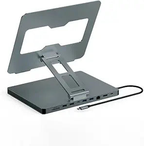 USB C Hub Stand for MacBook Pro, 10 in 1 Adapter for MacBook Air Docking Station with 4K 60Hz HDMI, RJ45 Gigabit Ethernet, SD/TF Card Reader, 4 USB 3.0 for iPad/Dell HP/Surface/Lenovo Laptop Dock