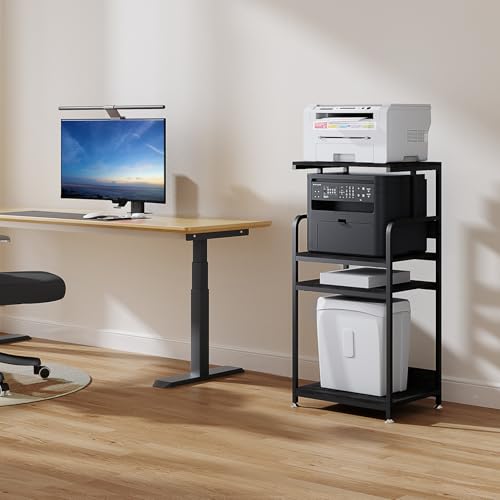 4 Tier Printer Stand with Wheels, Tall Printer Table with Storage