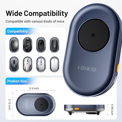 HONKID Undetectable Mouse Jiggler - Auto Mover with On/Off Switch & USB Port, No Software Needed, Prevent Sleep/Lock for Home Office & PC/Mac/Desktop (Blue Black), Perfect for Gifts/Remote Work - Image 7