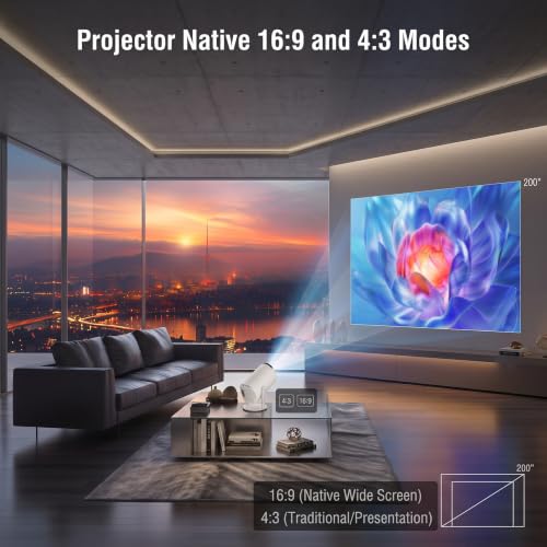 Mini Projector with WiFi and Bluetooth, Portable Smart Projector 4k Support