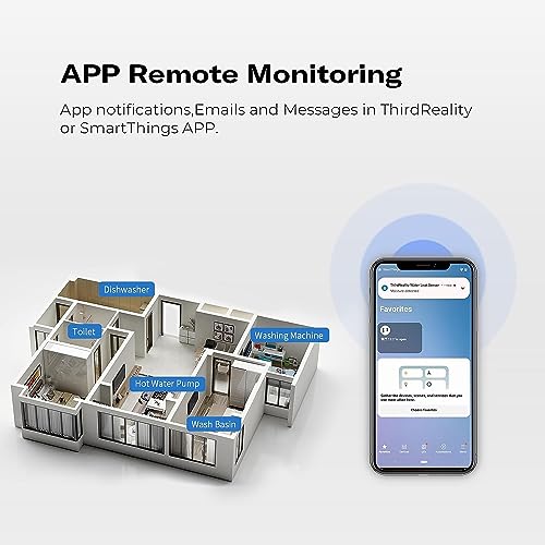 THIRDREALITY Zigbee Water Leak Sensor with Dripping Detection 4 Pack, 120 dB Alarm, App Notifications Enabled When Compatible with Home Assistant and Compatible Zigbee HUB, Batteries Included