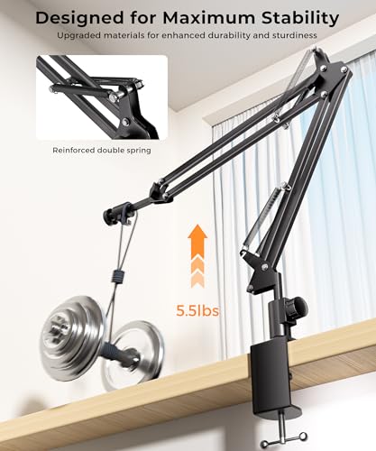 UBeesize Overhead Camera Mount with 360° Adjustable Arm & Phone Holder