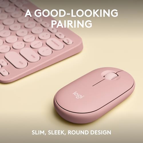 Logitech Pebble 2 Silent Compact Wireless Keyboard and Mouse Combo - Rose - Image 3