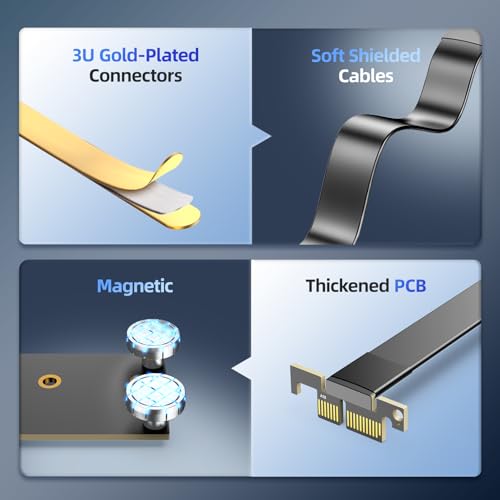 JEYI PCIe 4.0 x1 to M.2 NVMe Adapter (2230/42/60/80), 10CM, Magnetic